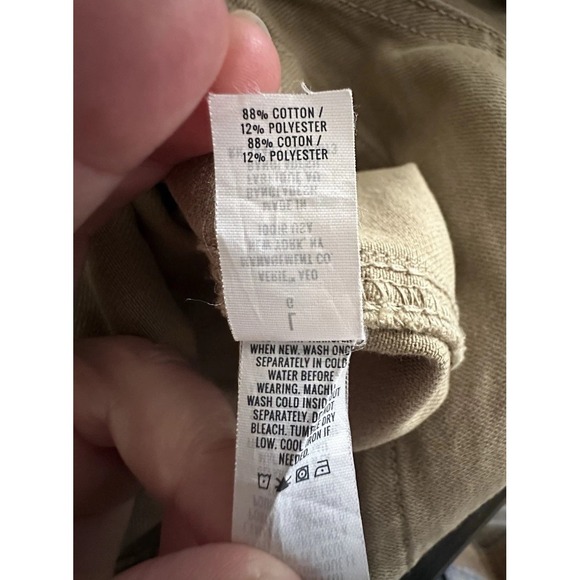 VTG Aerie Overalls Women Large Tan Distressed Shortalls Boho Festival - Picture 8 of 9